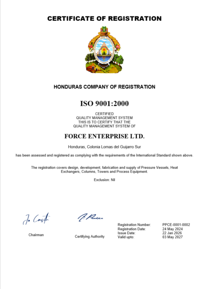 Honduras certificate of registration Word and PDF template